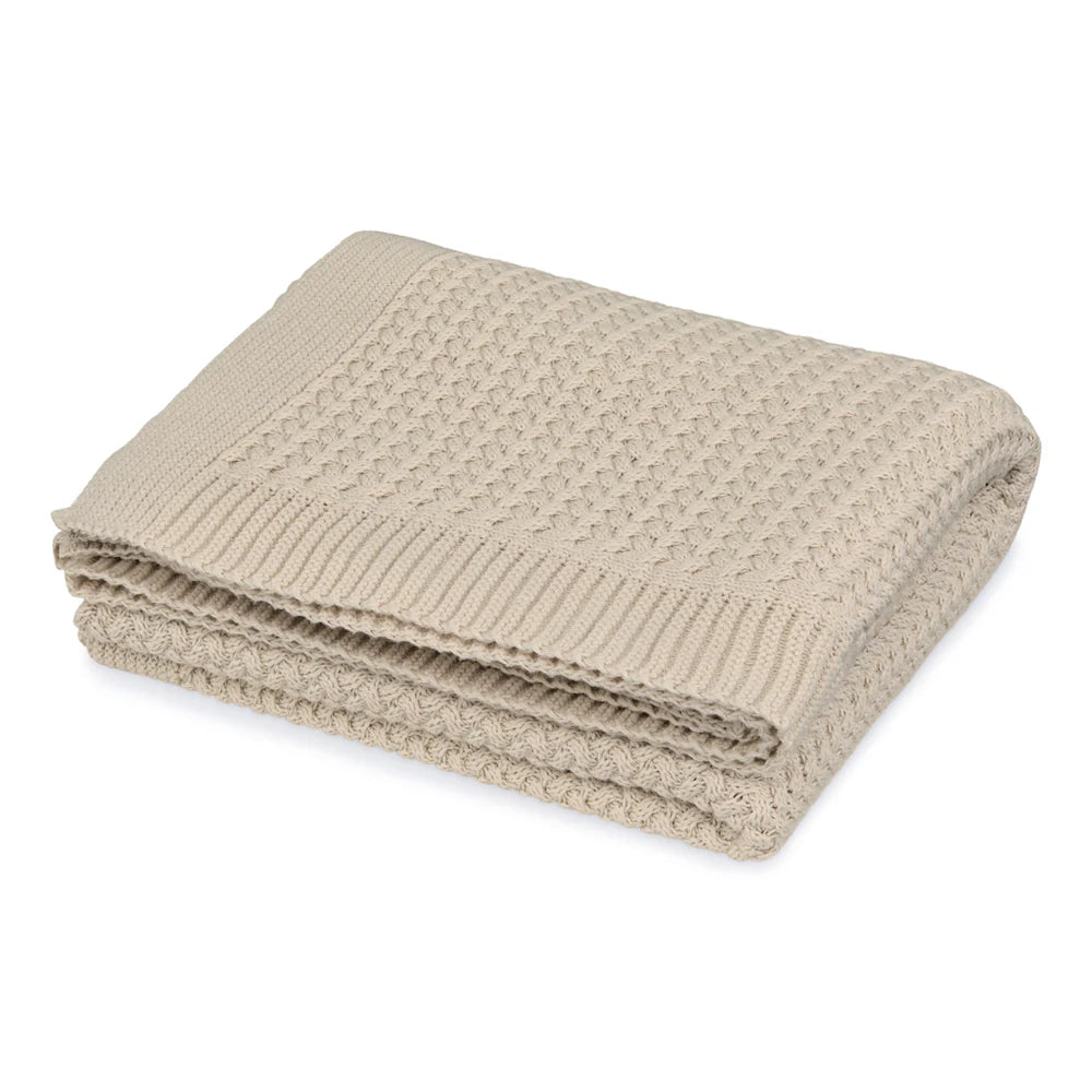 Harper Baby Knit Throw - GOTS - Latte 100X80