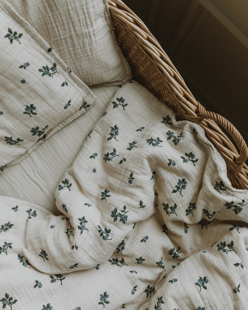 Muslin Bed Set Baby, Blueberry
