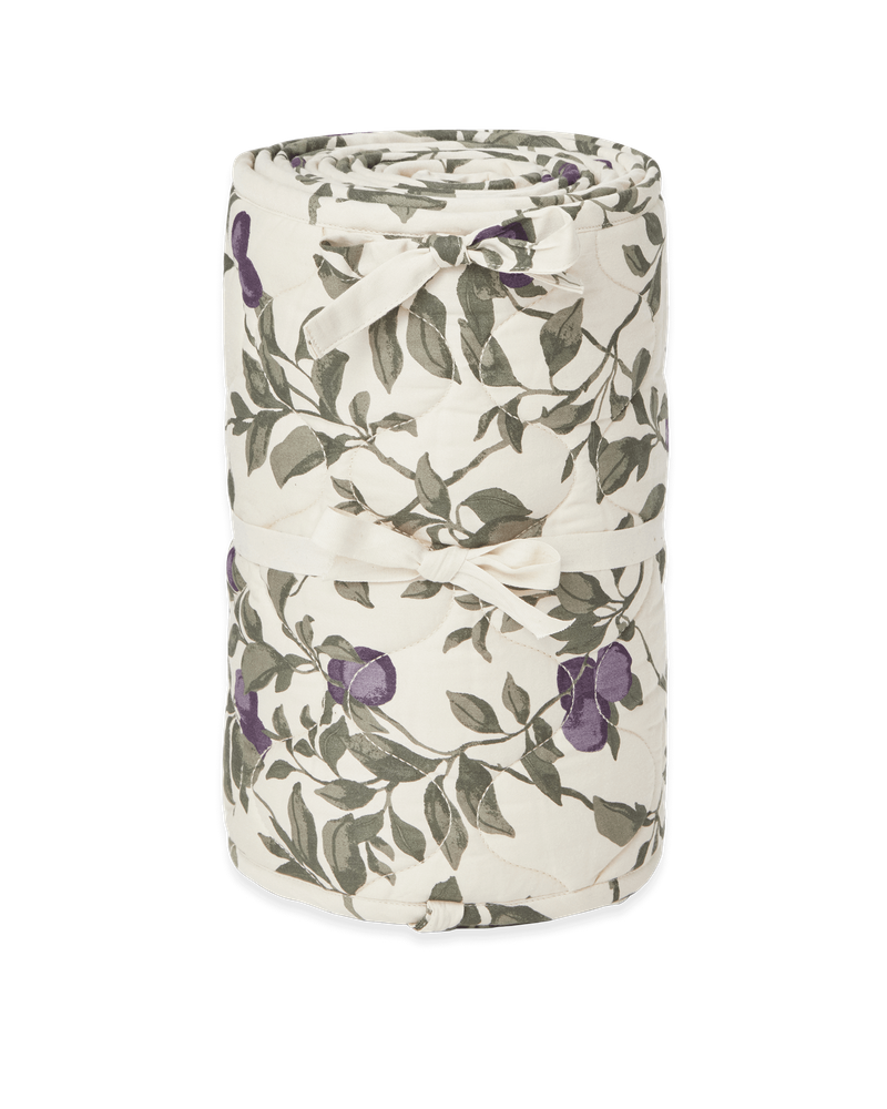 Satin Quilted Crib Bumper, Plum,360x30x0,5 cm