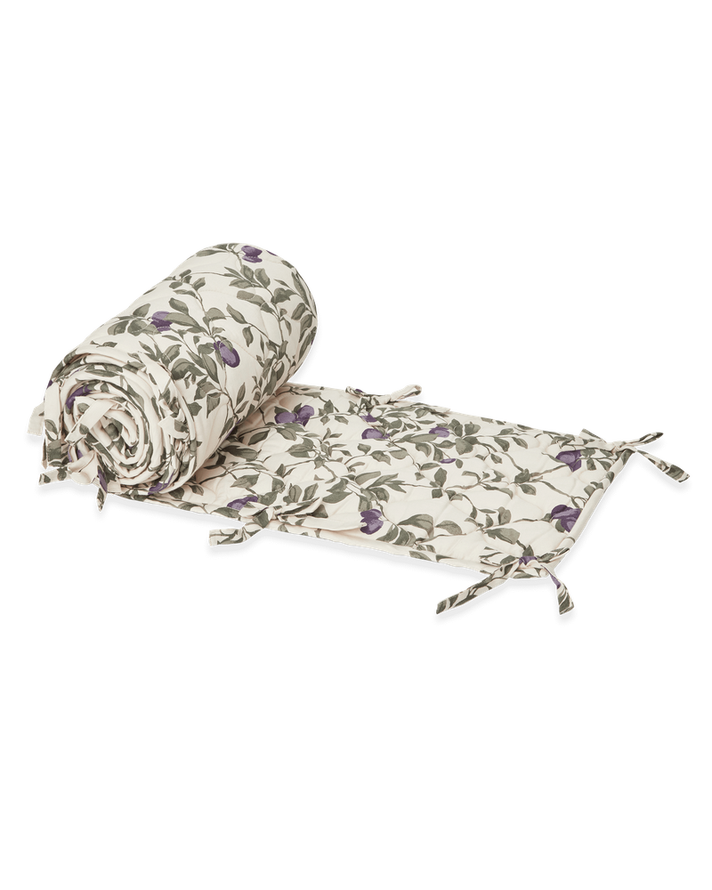 Satin Quilted Crib Bumper, Plum,360x30x0,5 cm