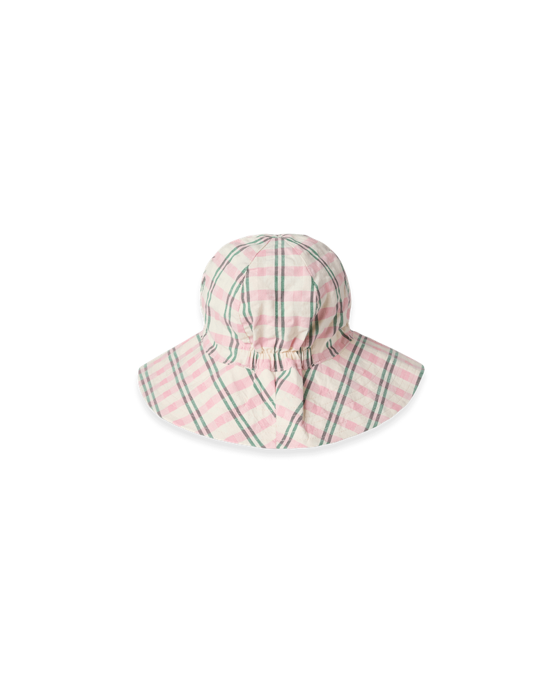 Seersucker Sun Hat, Check Carnation