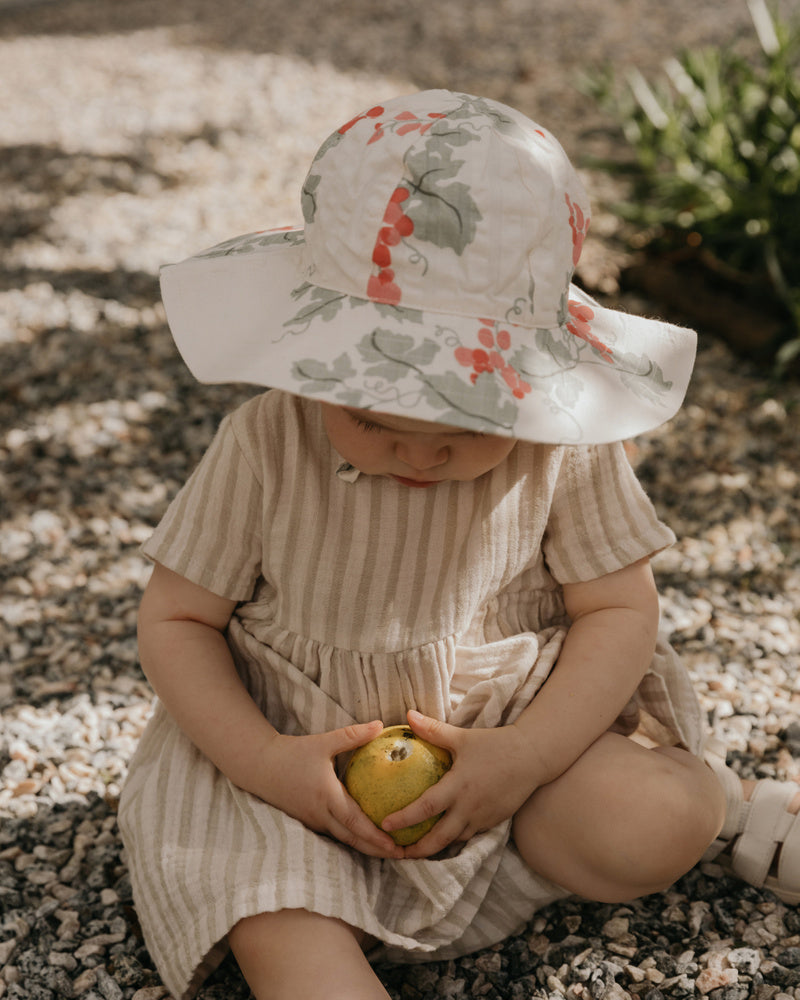 Seersucker Sun Hat Grapes Pink