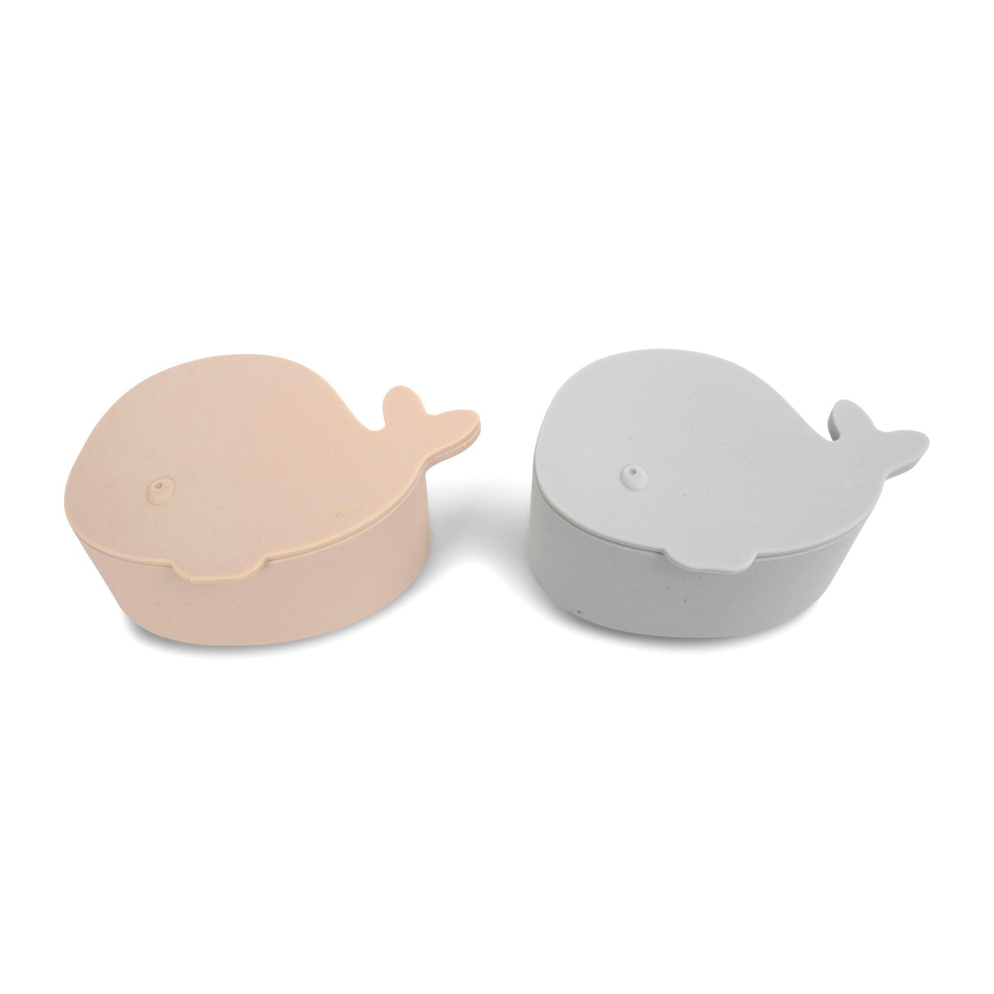 Set of 2 silicone mini snack boxes Christian the Whale - Pearl Blue
