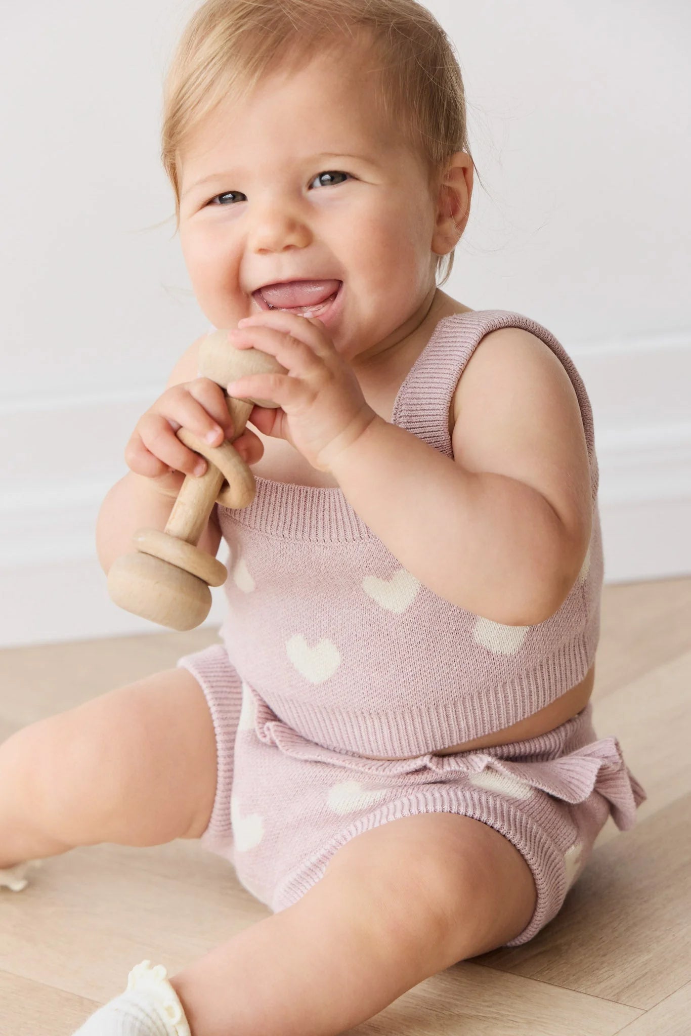 Molly Top - Heart Jacquard Ballerina Marle