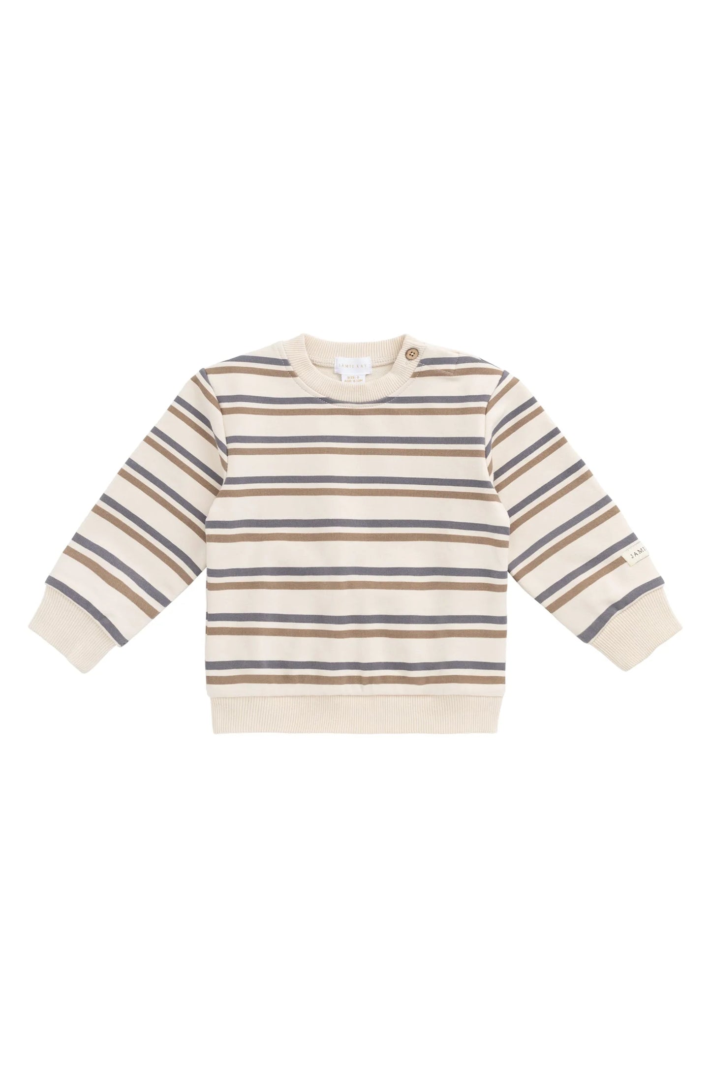 Organic Cotton Jalen Oversized Jumper - Raynor Stripe North Sea