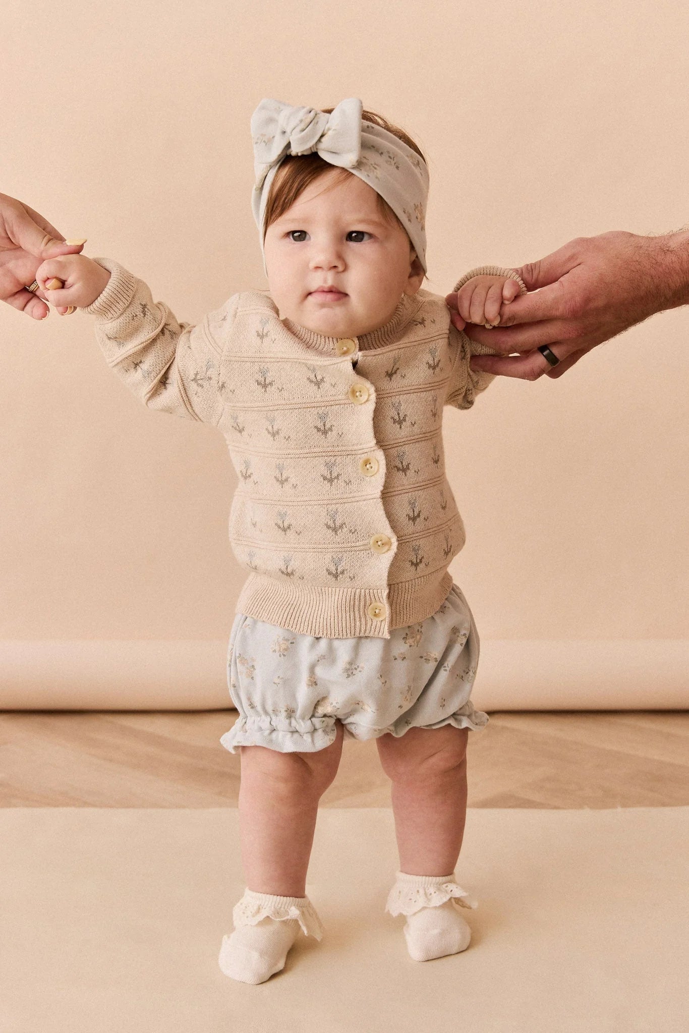 Organic Cotton Frill Bloomer - Petite Fleur Blue