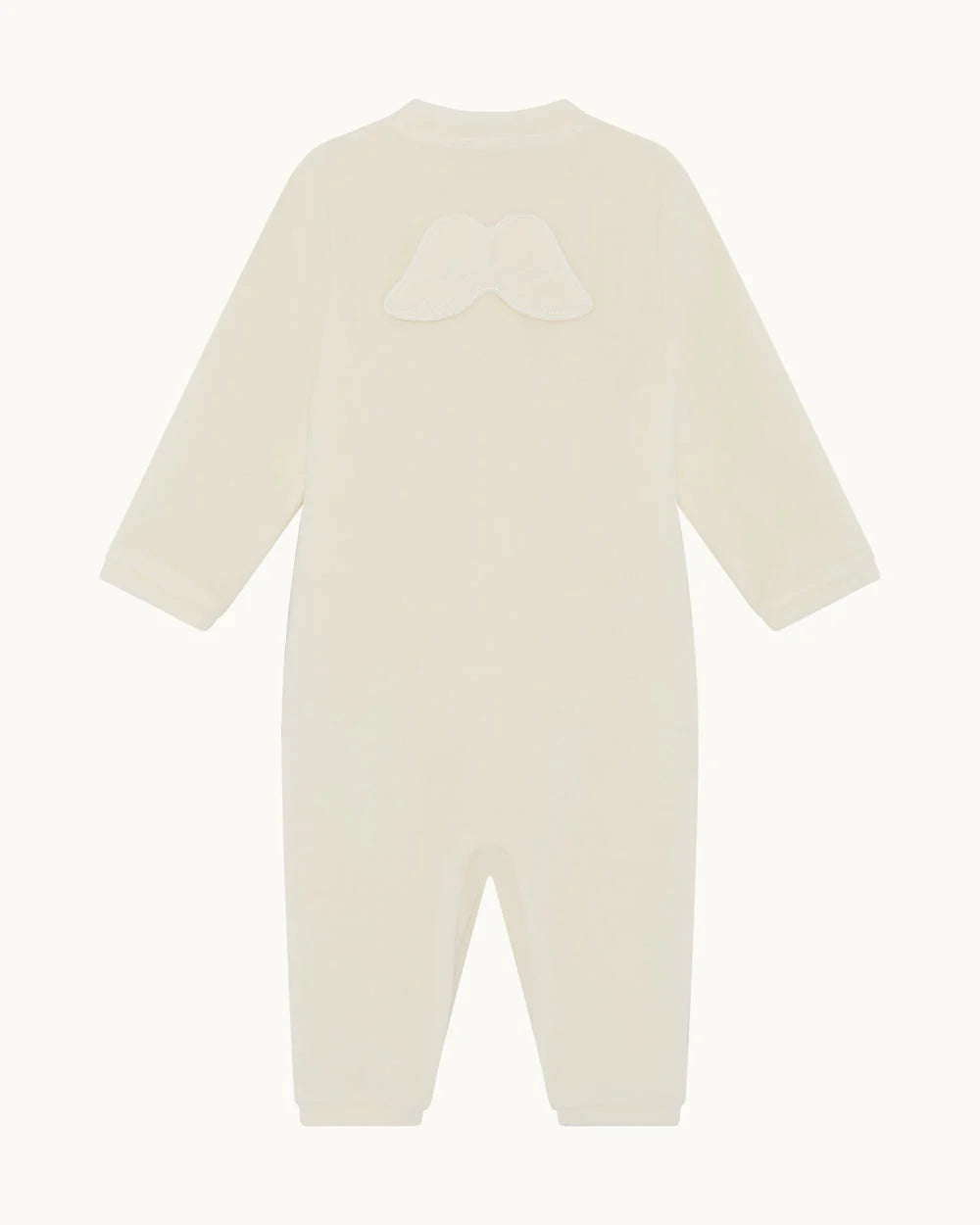 Velour Angel Wing™ Sleepsuit -Cream
