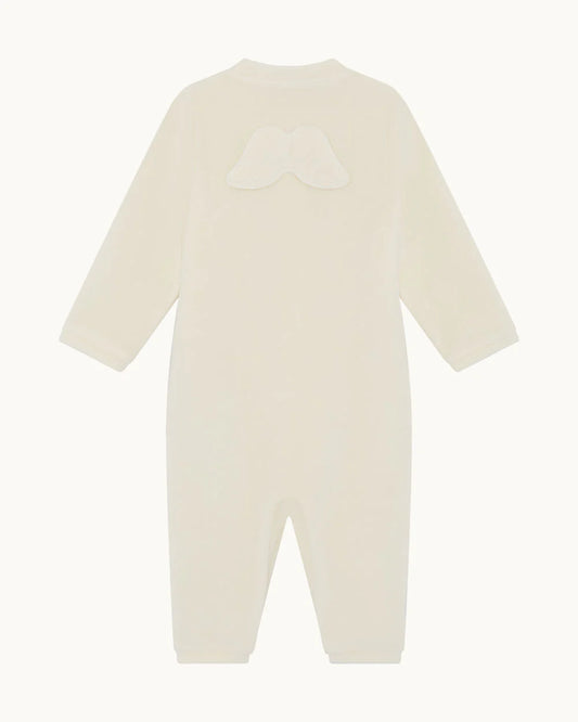 Velour Angel Wing™ Sleepsuit -Cream