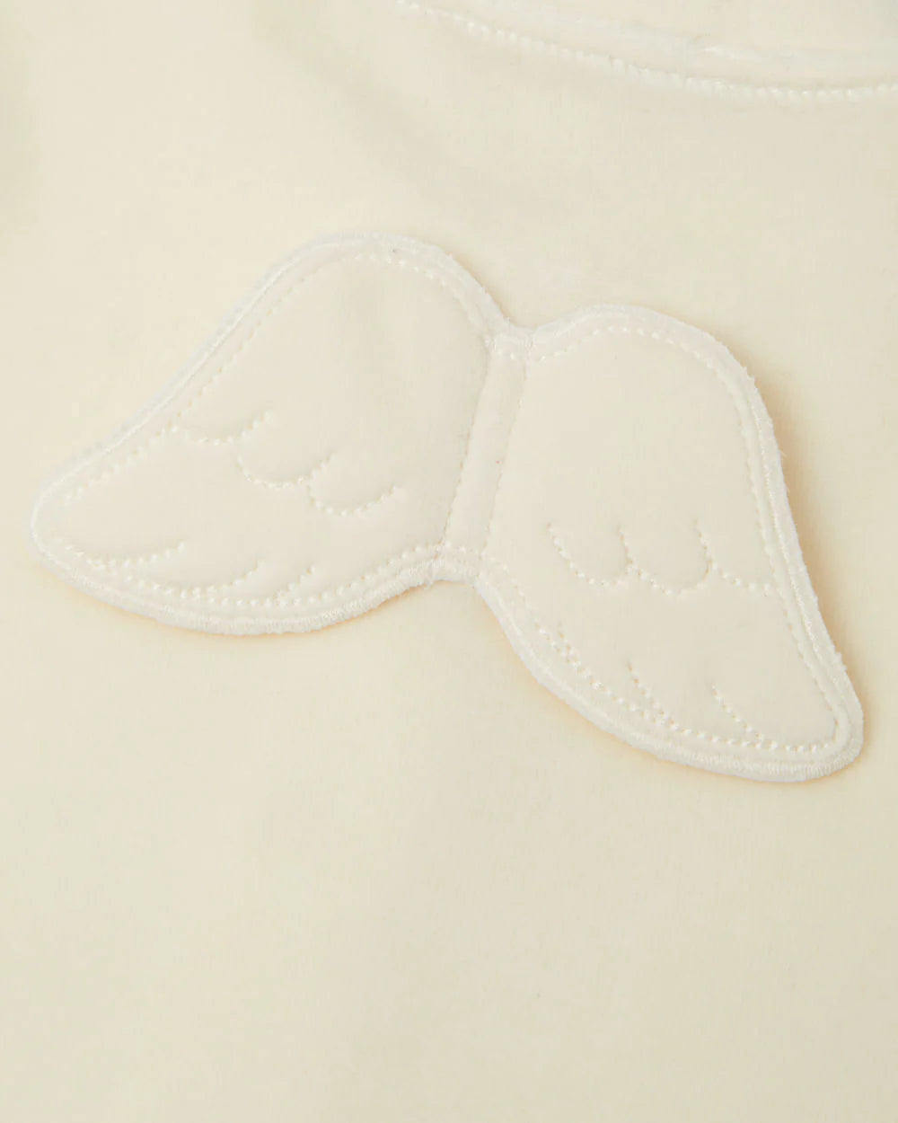 Velour Angel Wing™ Sleepsuit -Cream