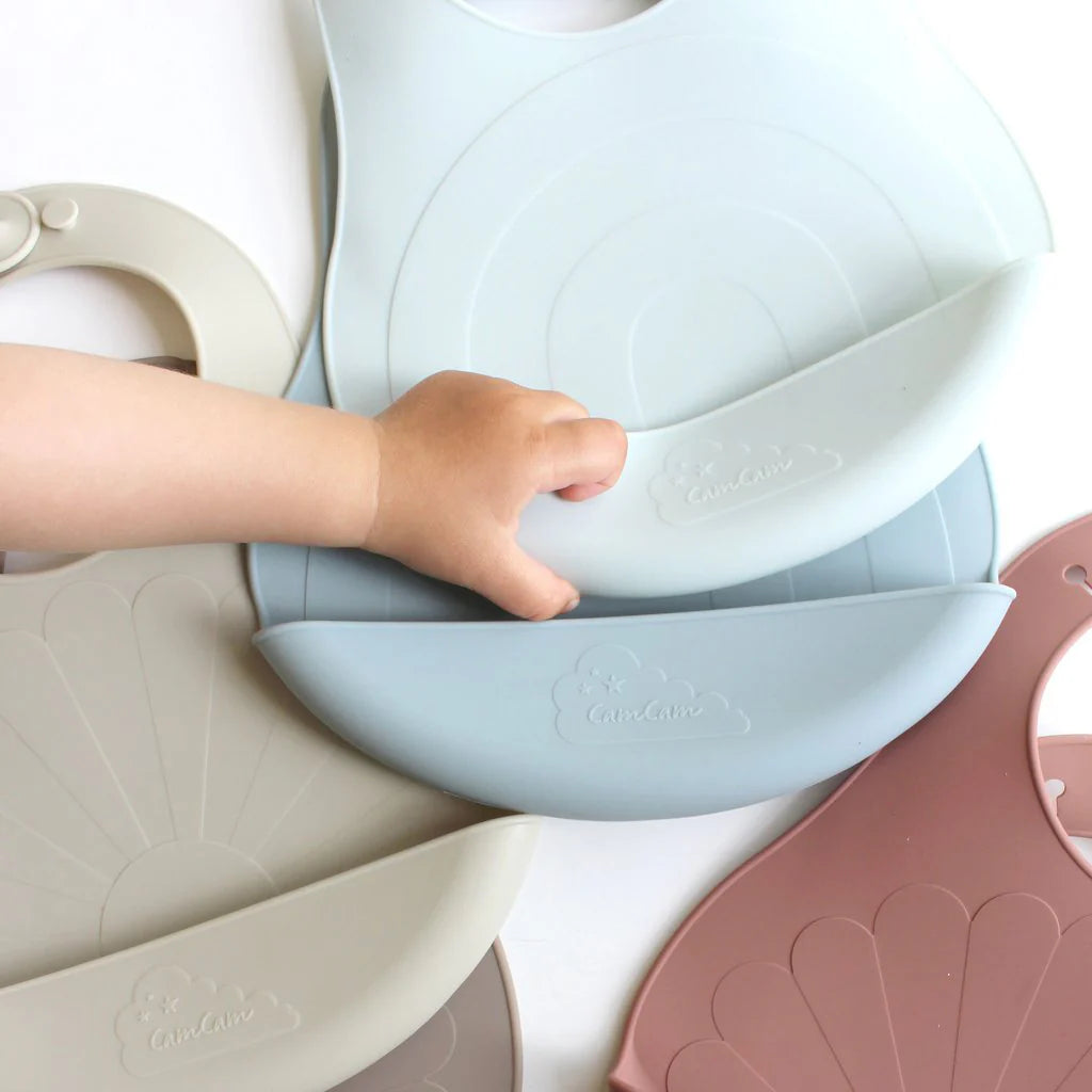 Cam Cam Copenhagen Silicone Bibs 2-pack Rainbow Blue Mix