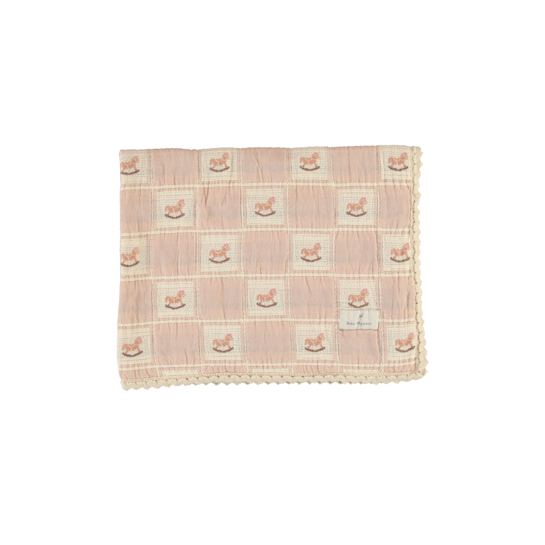 Rocking Horse Blanket Mauve Horse Patchwork Baby Size
