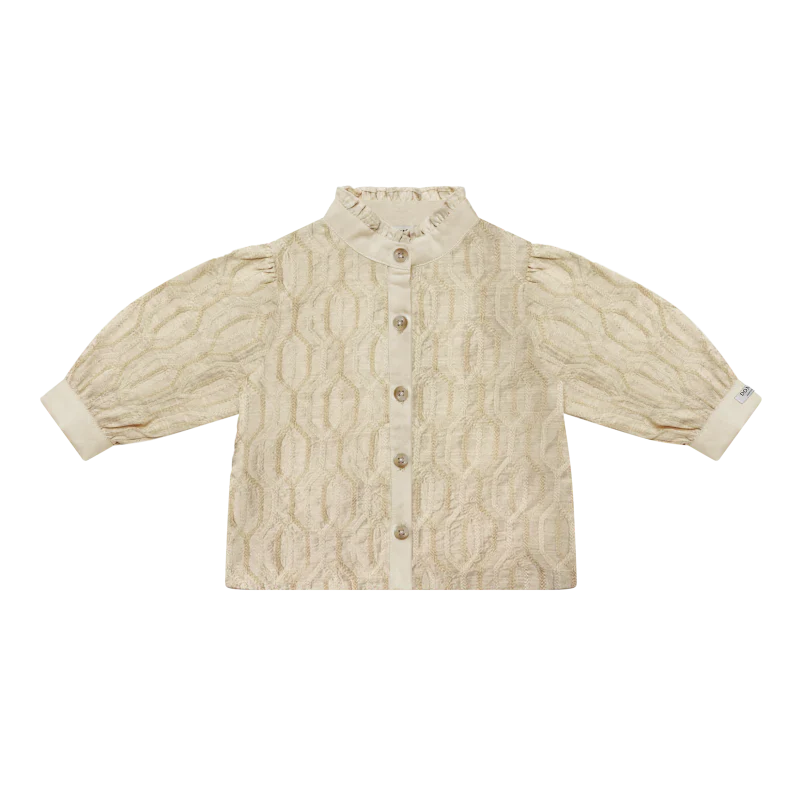 Fini Blouse | Soft Taupe - Rose Chain