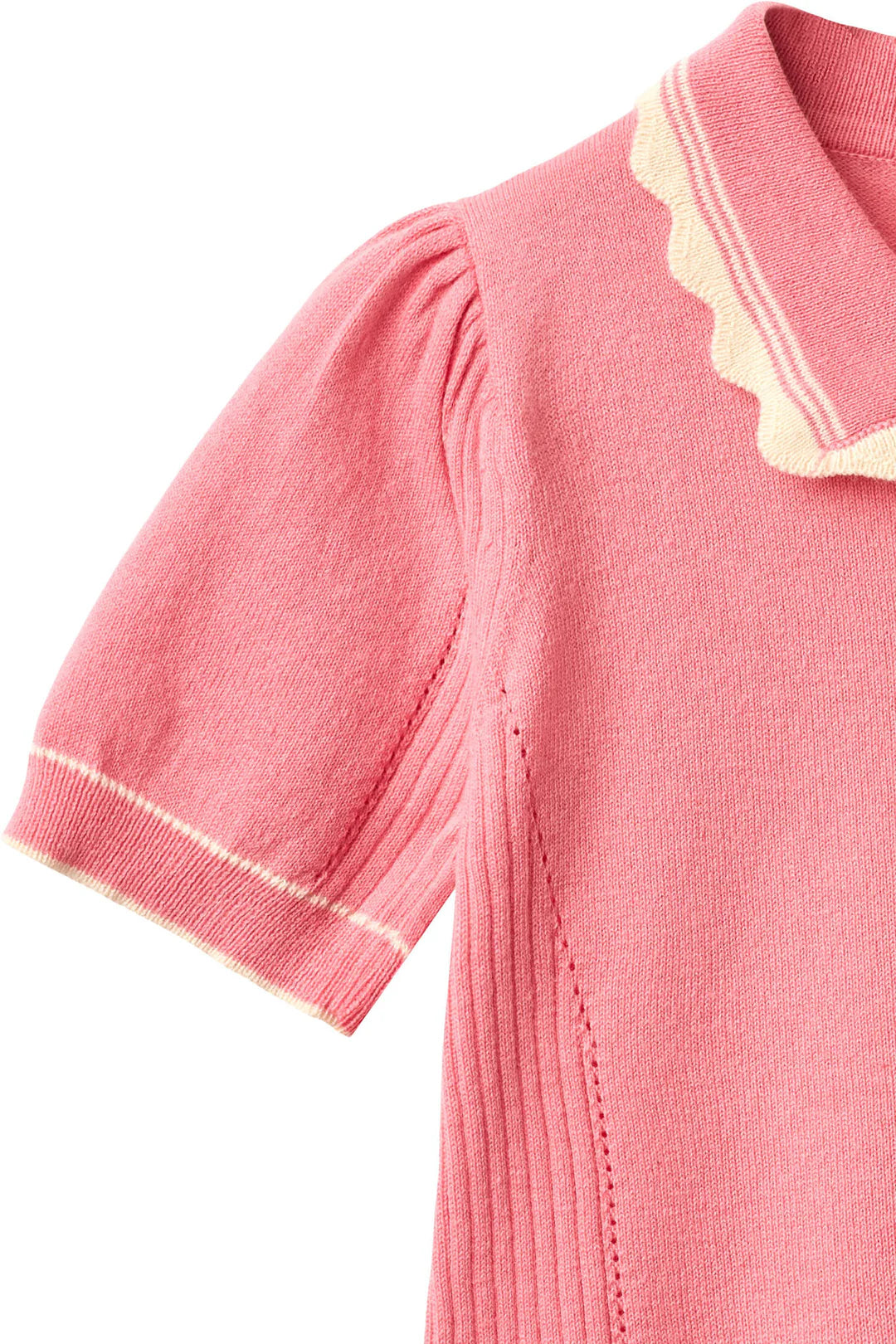 KNITTED PEPLUM BLOUSE - PINK COMB