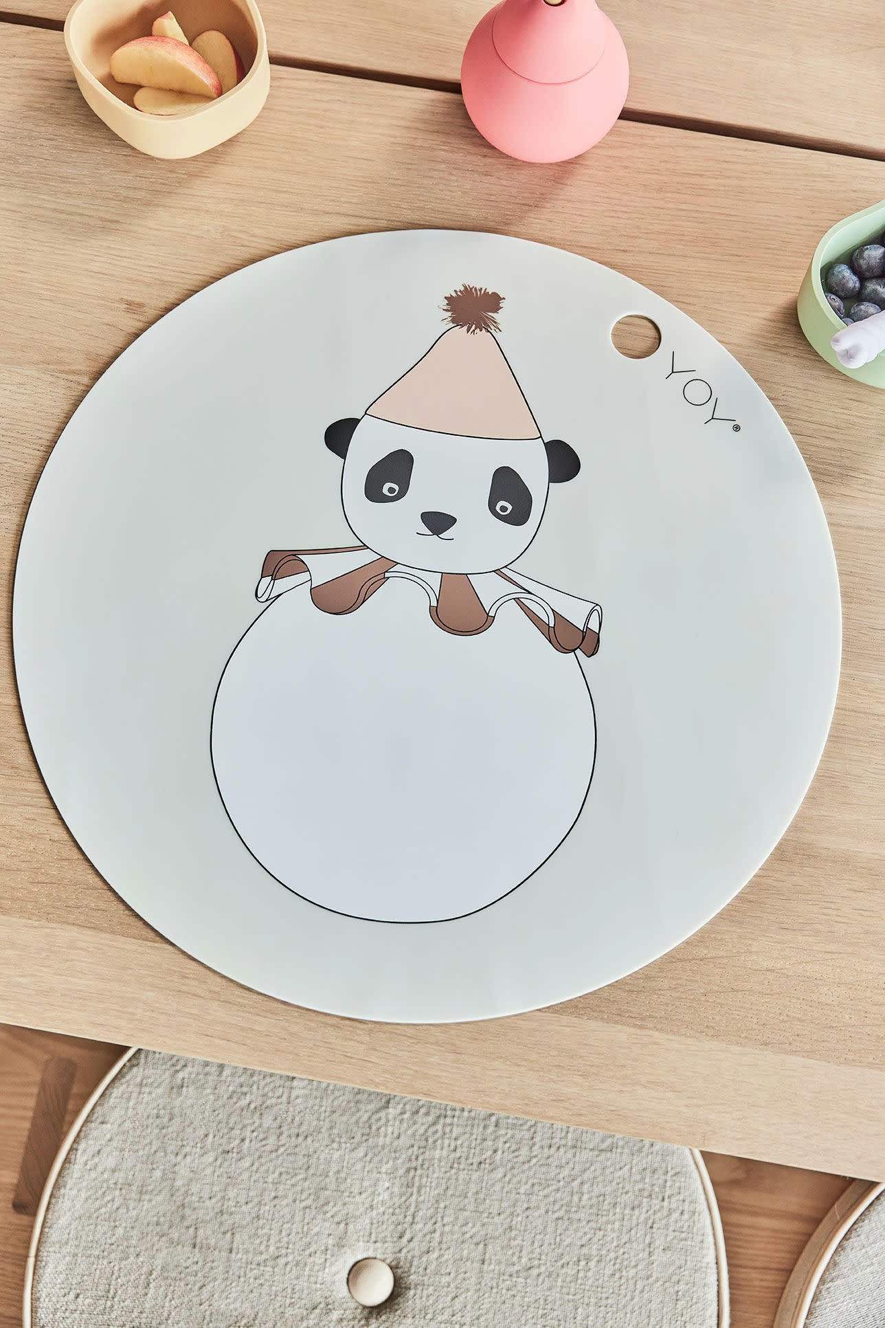 Offwhite Placemat Panda Pompom
