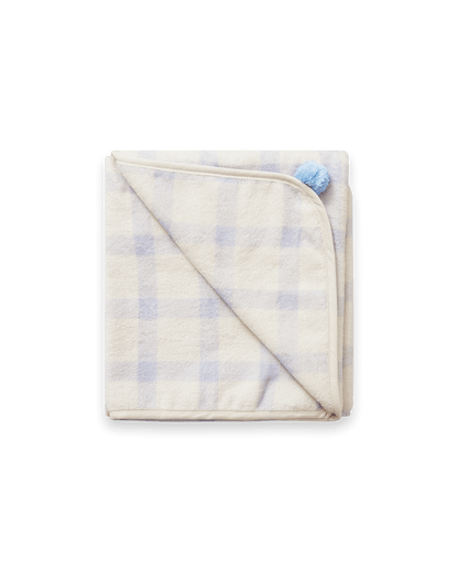 Terry Hooded Towel, Gingham Sorrel Blue, 80x80 cm