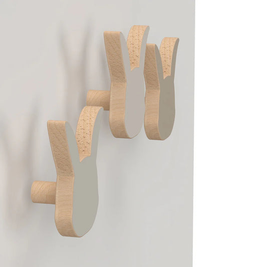 Wooden Bunny Hooks, 3-pack - FSC 100