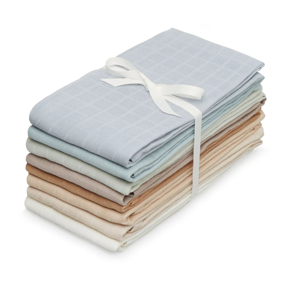 Muslin Cloth, 8-pack - GOTS Ocean Mix 70X70