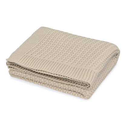 Harper Baby Knit Throw - GOTS - Latte 100X80