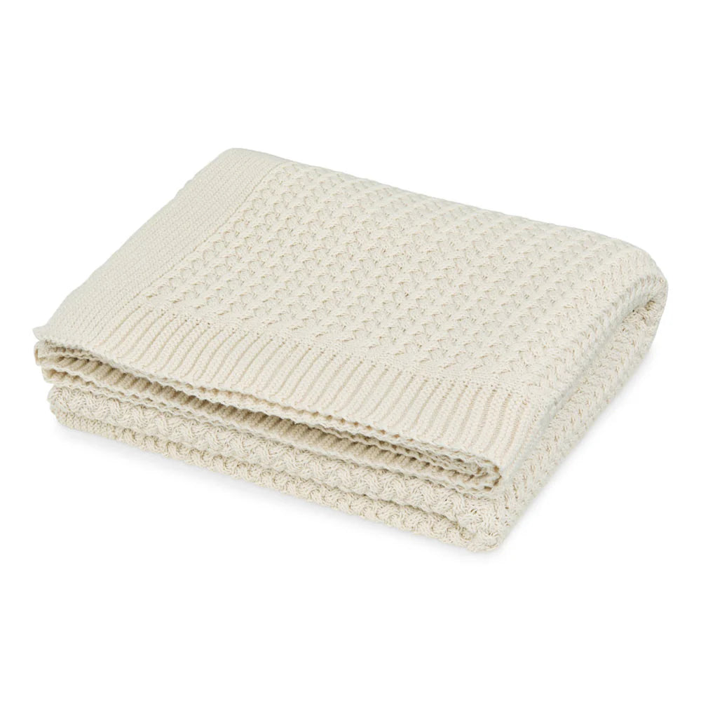 Harper Baby Knit Throw - GOTS - Off White 100X80