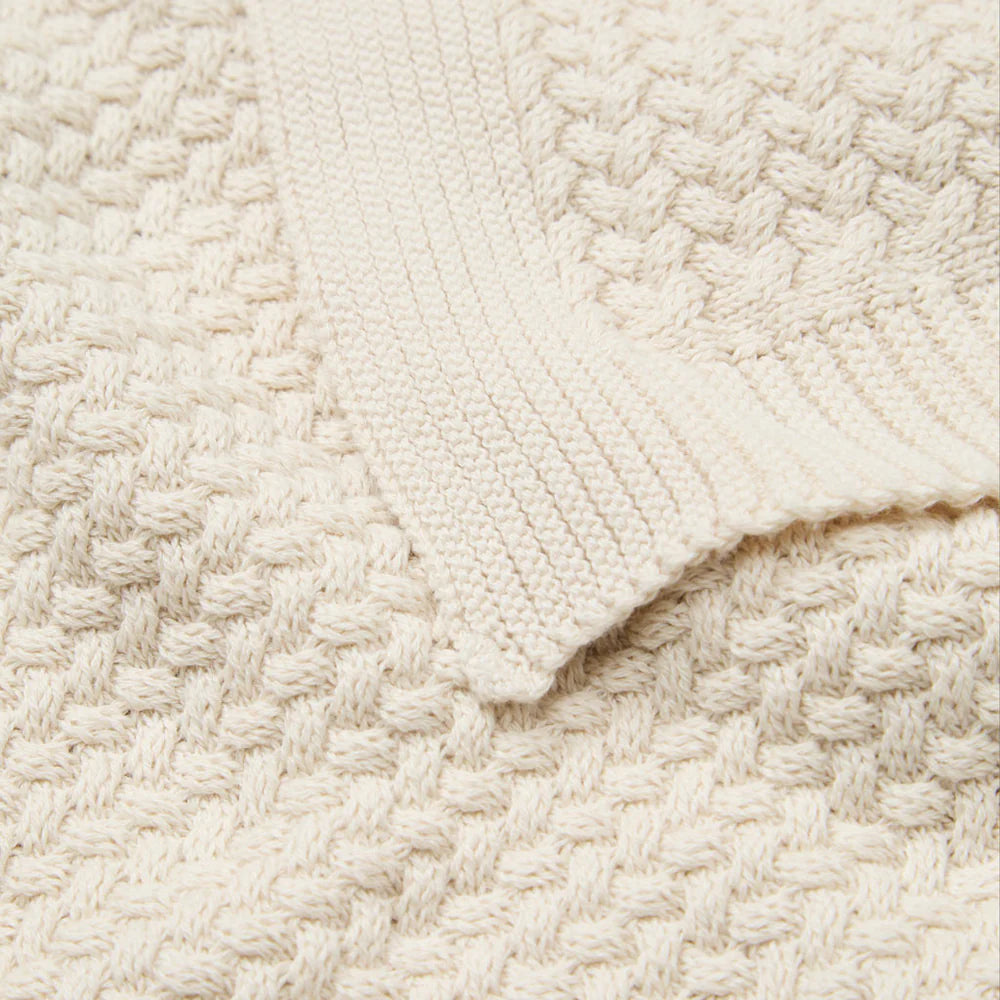 Harper Baby Knit Throw - GOTS - Off White 100X80