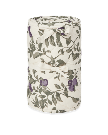 Satin Quilted Crib Bumper, Plum,360x30x0,5 cm