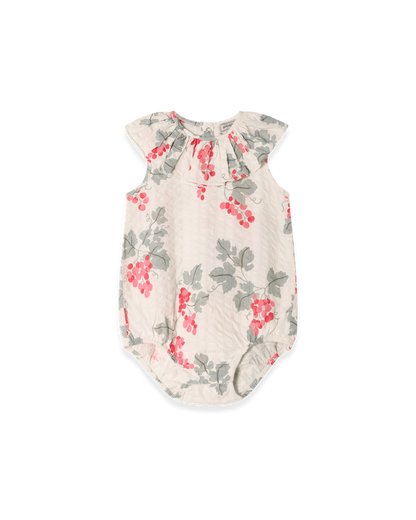 Seersucker Collar Romper, Grapes Pink