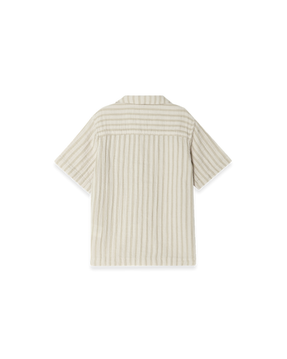 Muslin SS Shirt Baby, Stripe Pebble