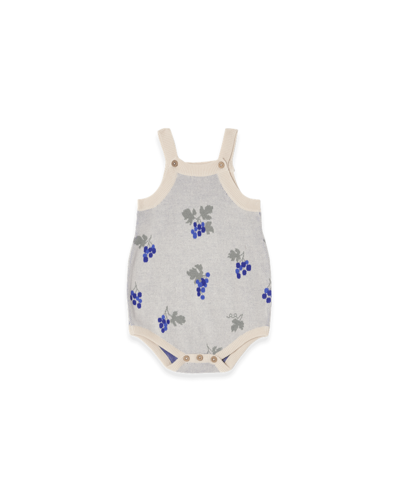 Knitted Romper, Grapes Ecru