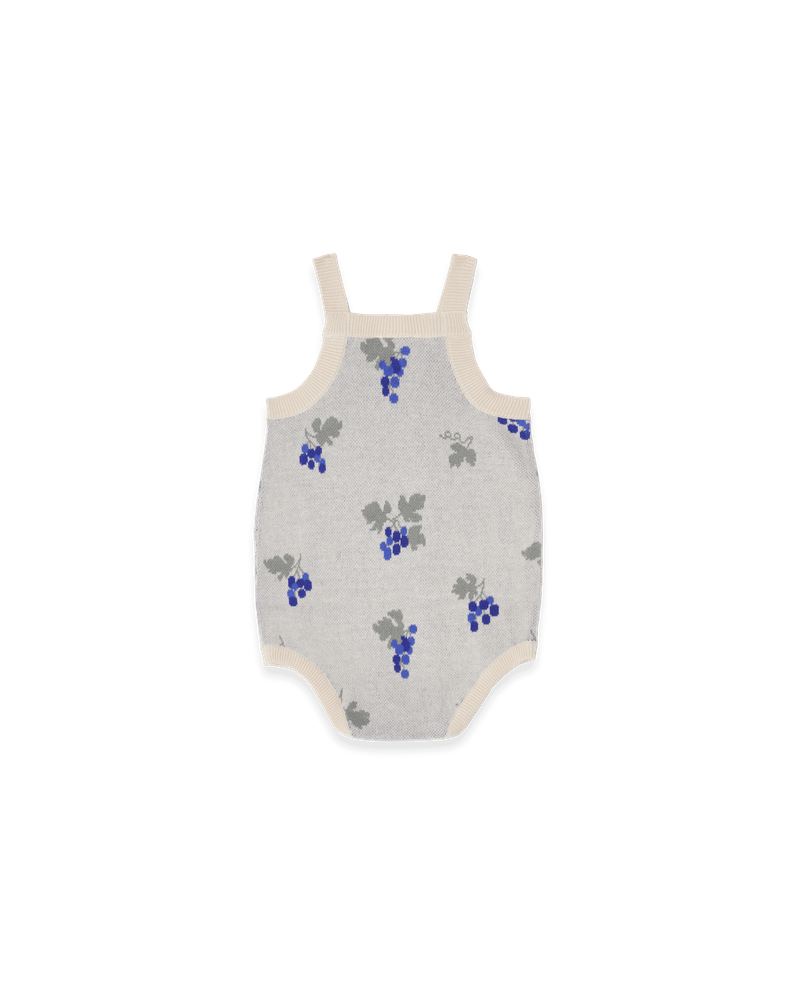 Knitted Romper, Grapes Ecru