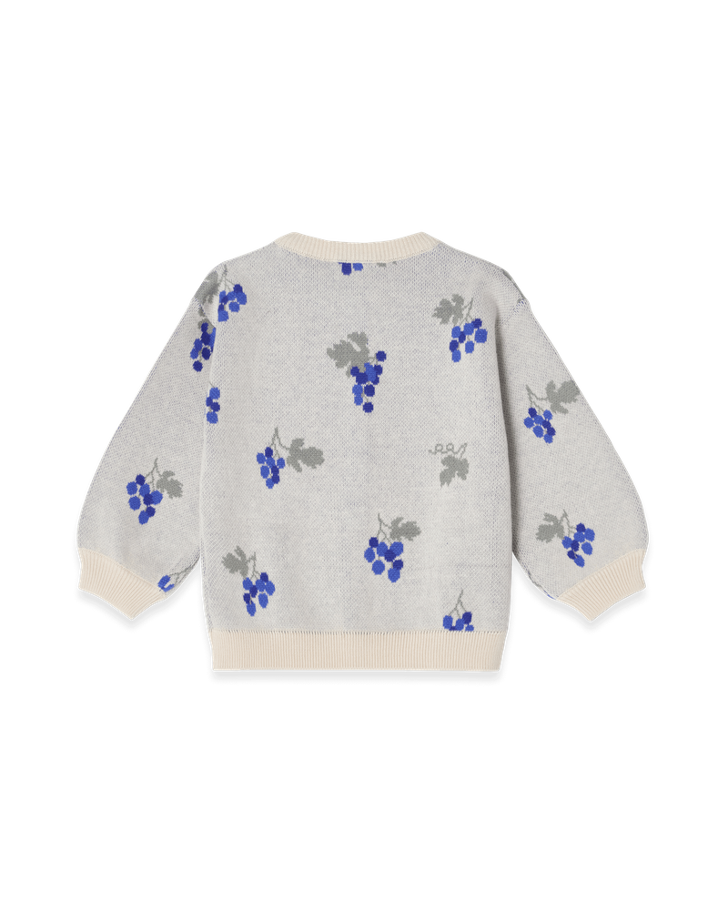 Knitted Cardigan Baby, Grapes Ecru