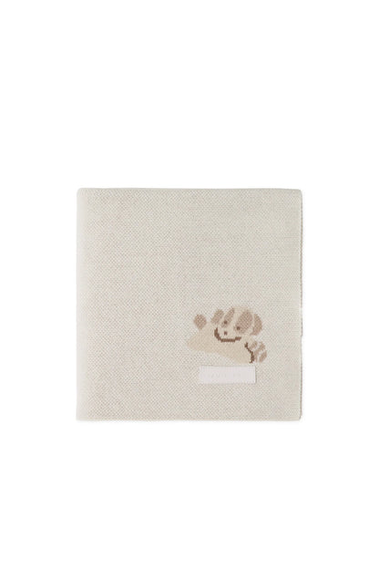 Sasha Puppy Knitted Blanket - Tofu