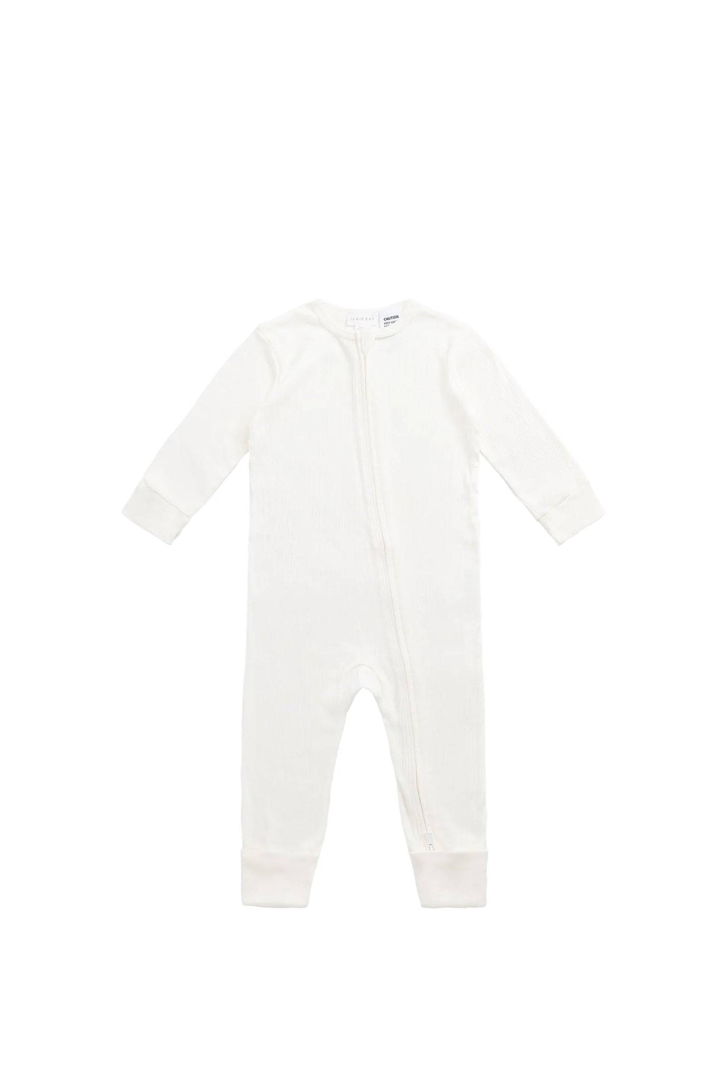 Pima Cotton Frankie Zip Onepiece - Milk