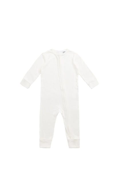 Pima Cotton Frankie Zip Onepiece - Milk