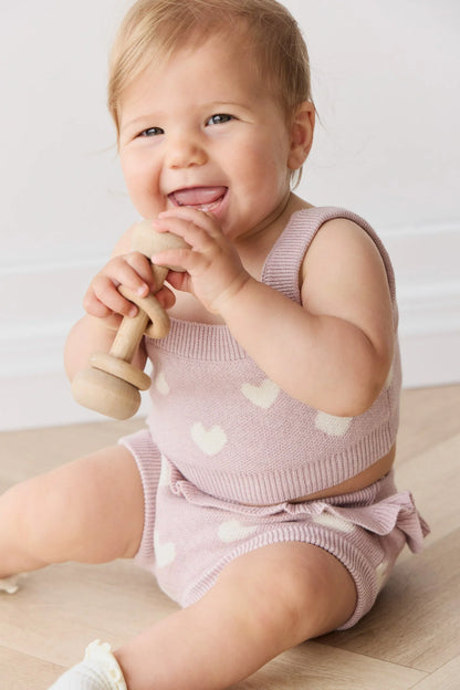 Molly Top - Heart Jacquard Ballerina Marle