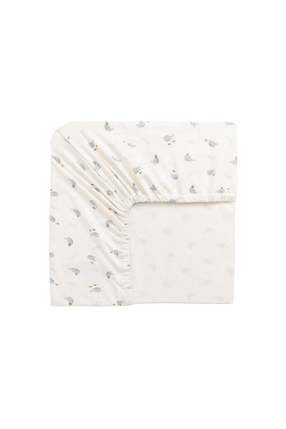 Organic Cotton Cot Sheet - Whales