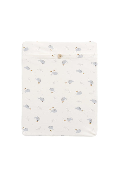 Organic Cotton Cot Sheet - Whales