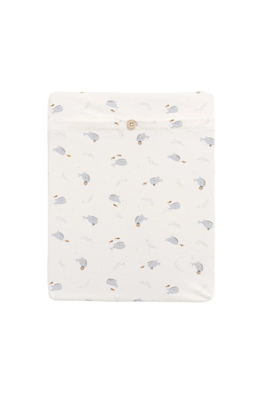 Organic Cotton Cot Sheet - Whales