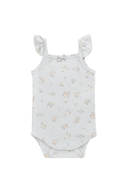 Organic Cotton Bettina Bodysuit - Petite Fleur Blue