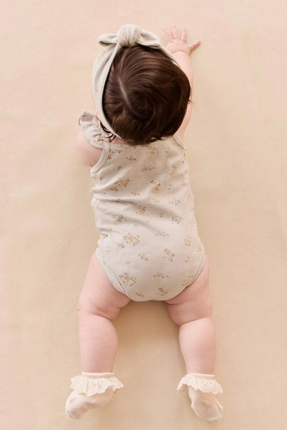 Organic Cotton Bettina Bodysuit - Petite Fleur Blue