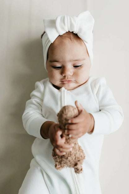 Pima Cotton Frankie Zip Onepiece - Milk