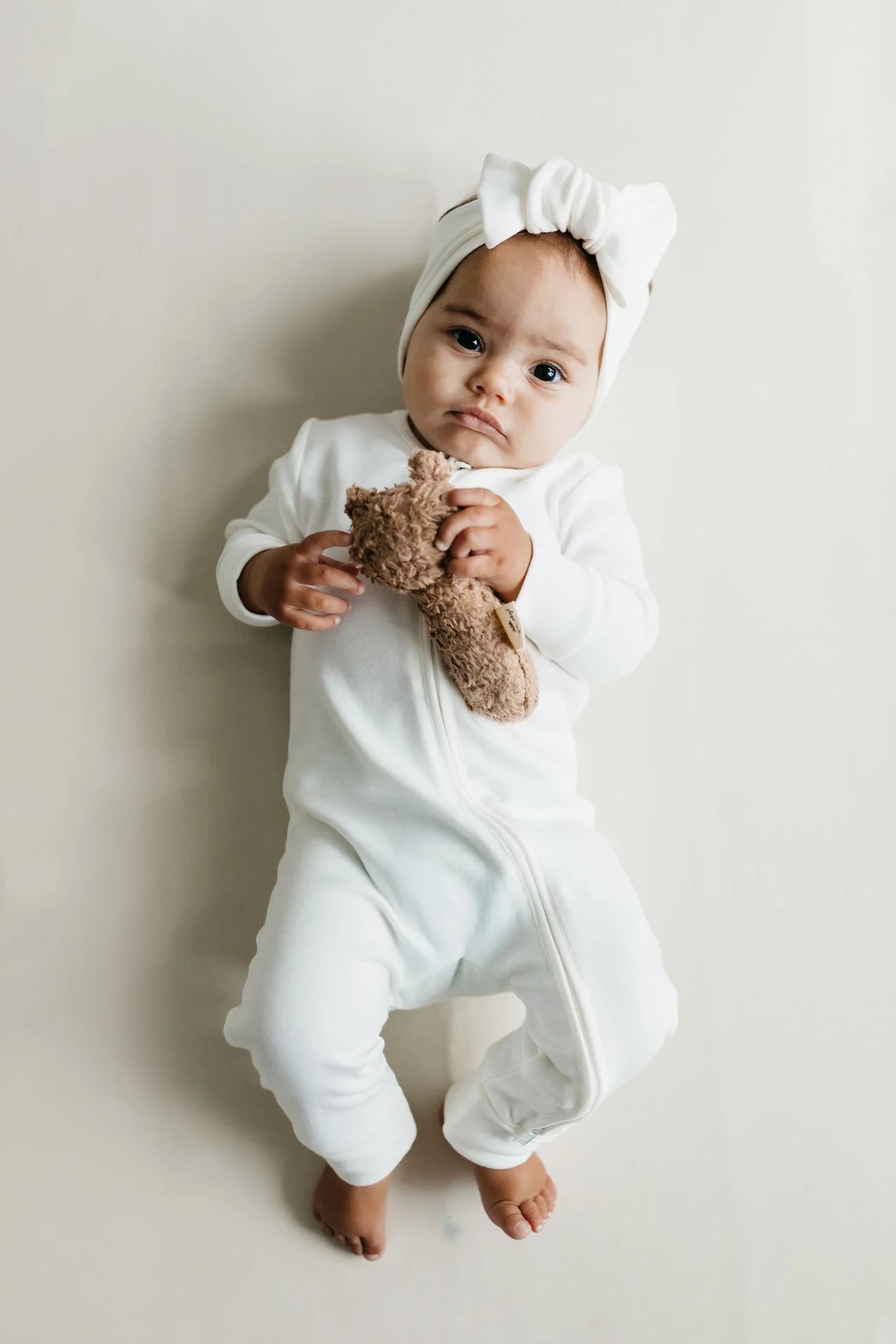 Pima Cotton Frankie Zip Onepiece - Milk
