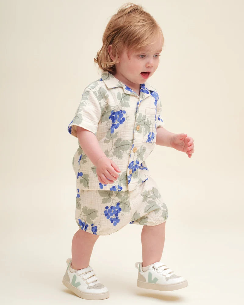 Muslin SS Shirt Baby, Grapes Blue