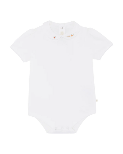 Alba Short Little Gardener Embroidered Collar Onesie