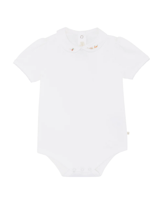 Alba Short Little Gardener Embroidered Collar Onesie