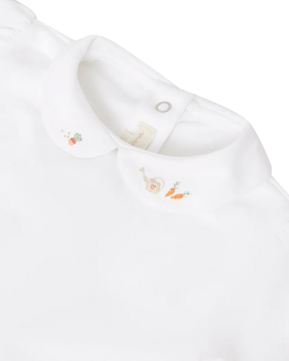 Alba Short Little Gardener Embroidered Collar Onesie