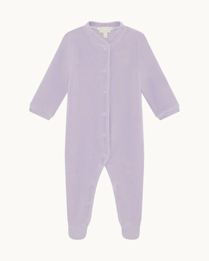 Velour Angel Wing Sleepsuit - Silver & Lilac