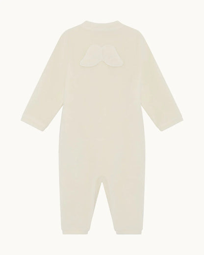 Velour Angel Wing™ Sleepsuit -Cream