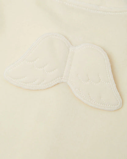Velour Angel Wing™ Sleepsuit -Cream