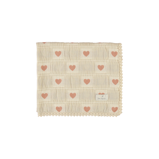 Heart Blanket Heart Mauve Patchwork Baby Size