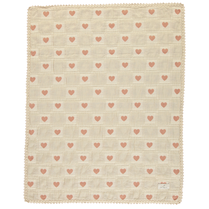 Heart Blanket Heart Mauve Patchwork Baby Size